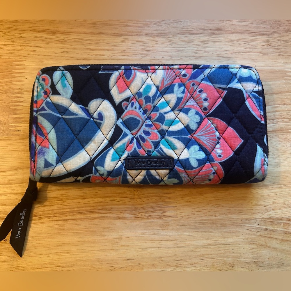 Vera Bradley Accordion Wallet - Lotus Flower Swirl Print
